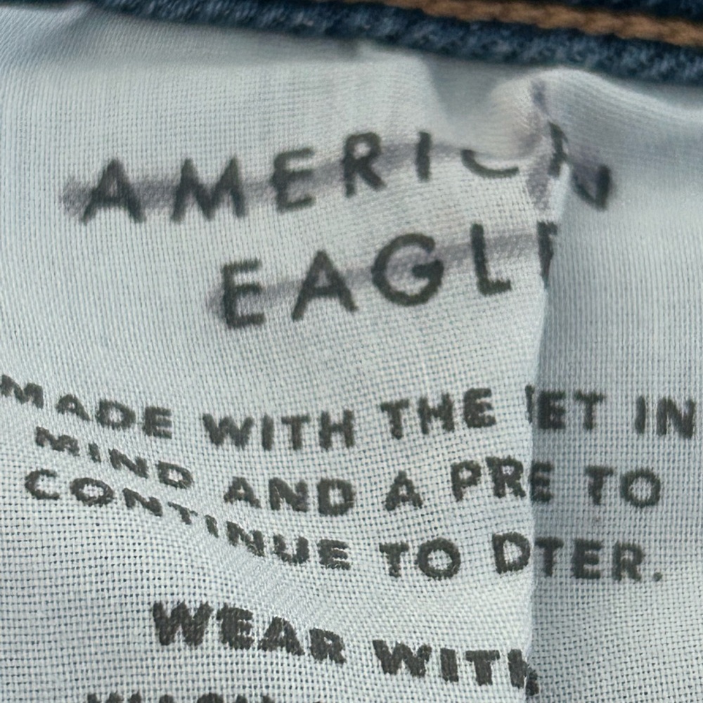 American Eagle Mom Ripped Straight Jeans Blue Size 16 - Picture 6 of 15